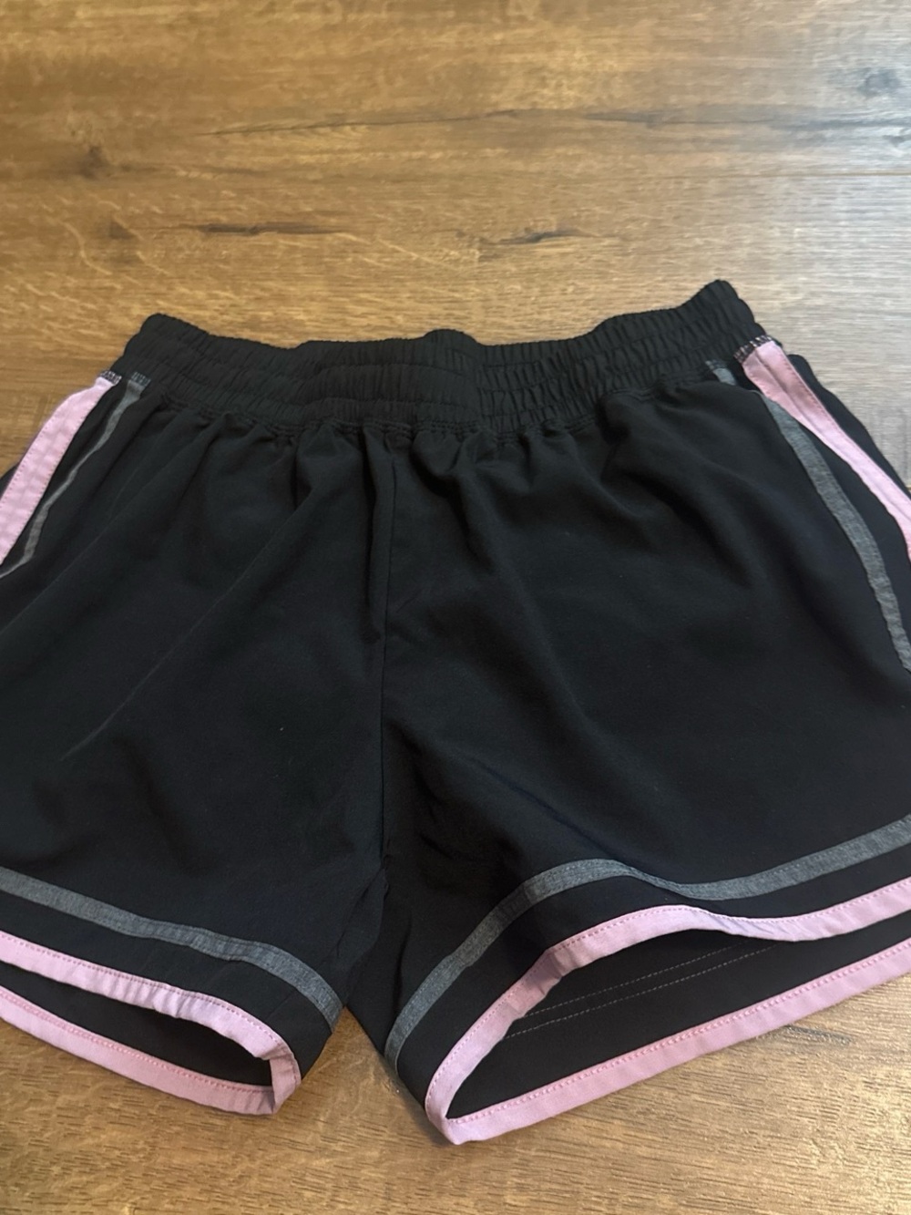 Champion Black Athletic Shorts with Pink and Gray Trim